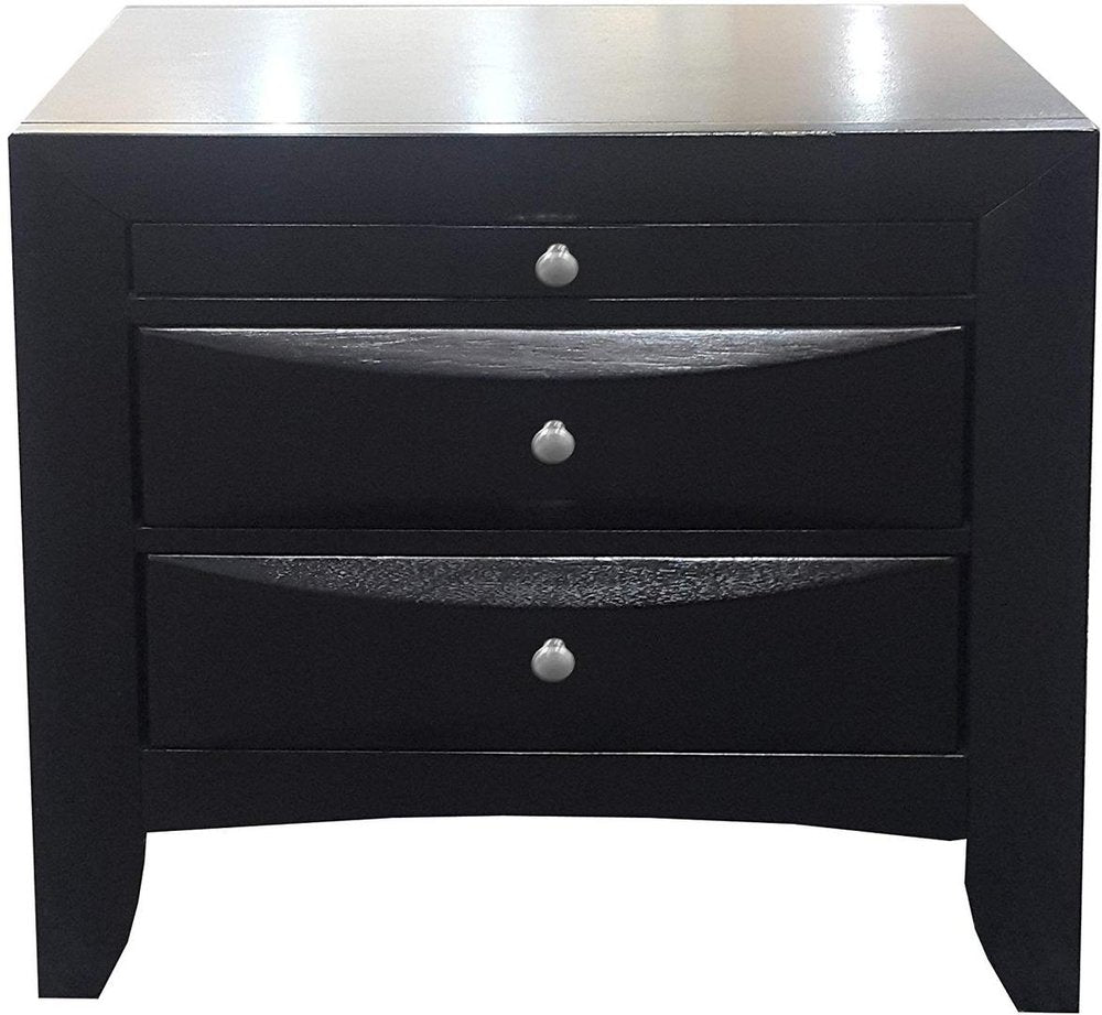 The Malden Solid Wood Three-Drawer Nightstand