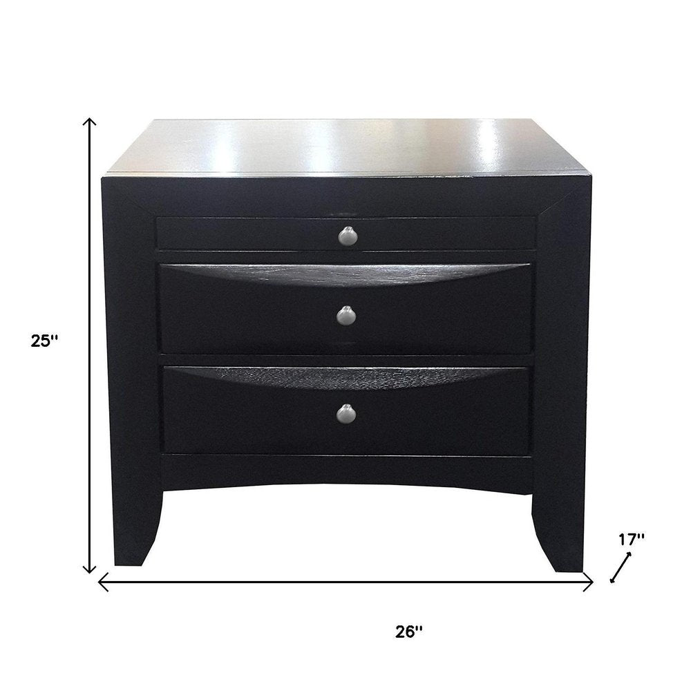 The Malden Solid Wood Three-Drawer Nightstand