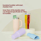Dual-chamber liner splits a 40oz tumbler into two