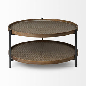 The Calder Wood And Iron Tiered Coffee Table