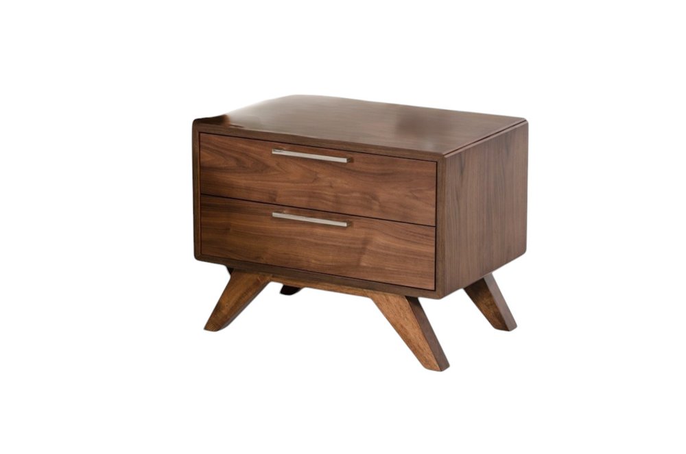 The Lockwood Solid Wood Two-Drawer Nightstand
