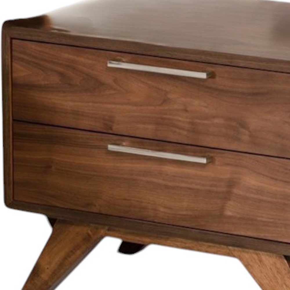 The Lockwood Solid Wood Two-Drawer Nightstand