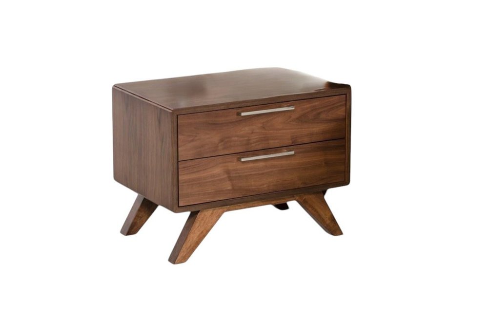 The Lockwood Solid Wood Two-Drawer Nightstand