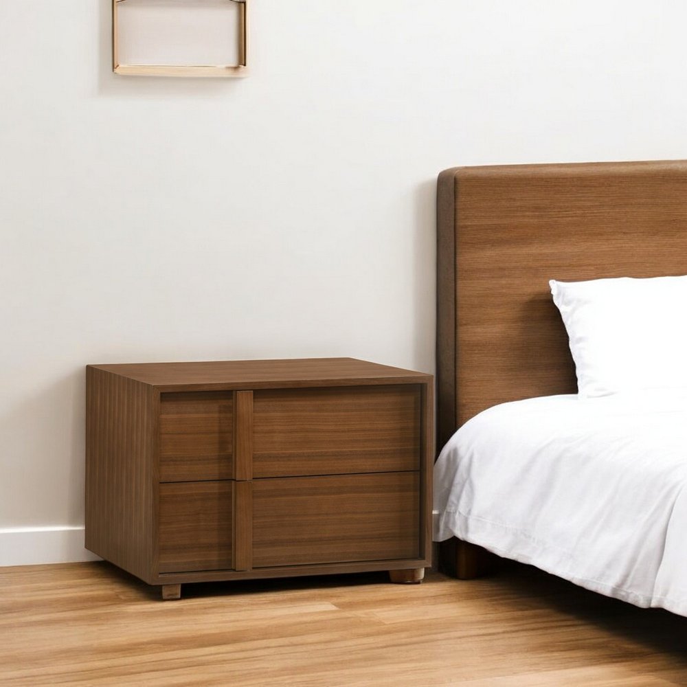 The Norwood Solid Wood Two-Drawer Nightstand