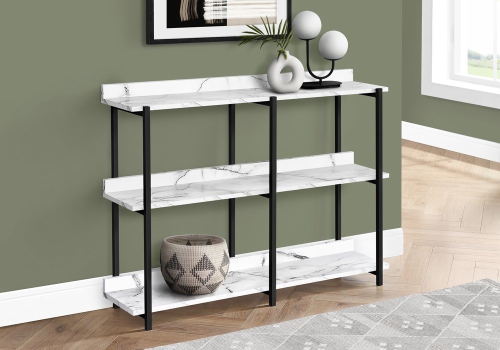The Brindle Wood and Black Metal Console Table