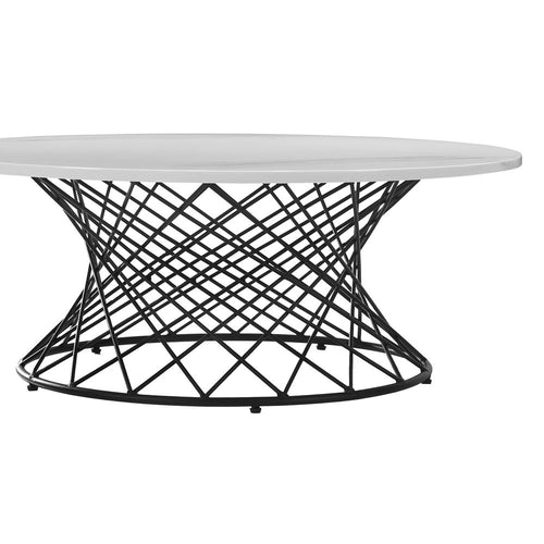 The Ashby Marble and Black Metal Coffee Table