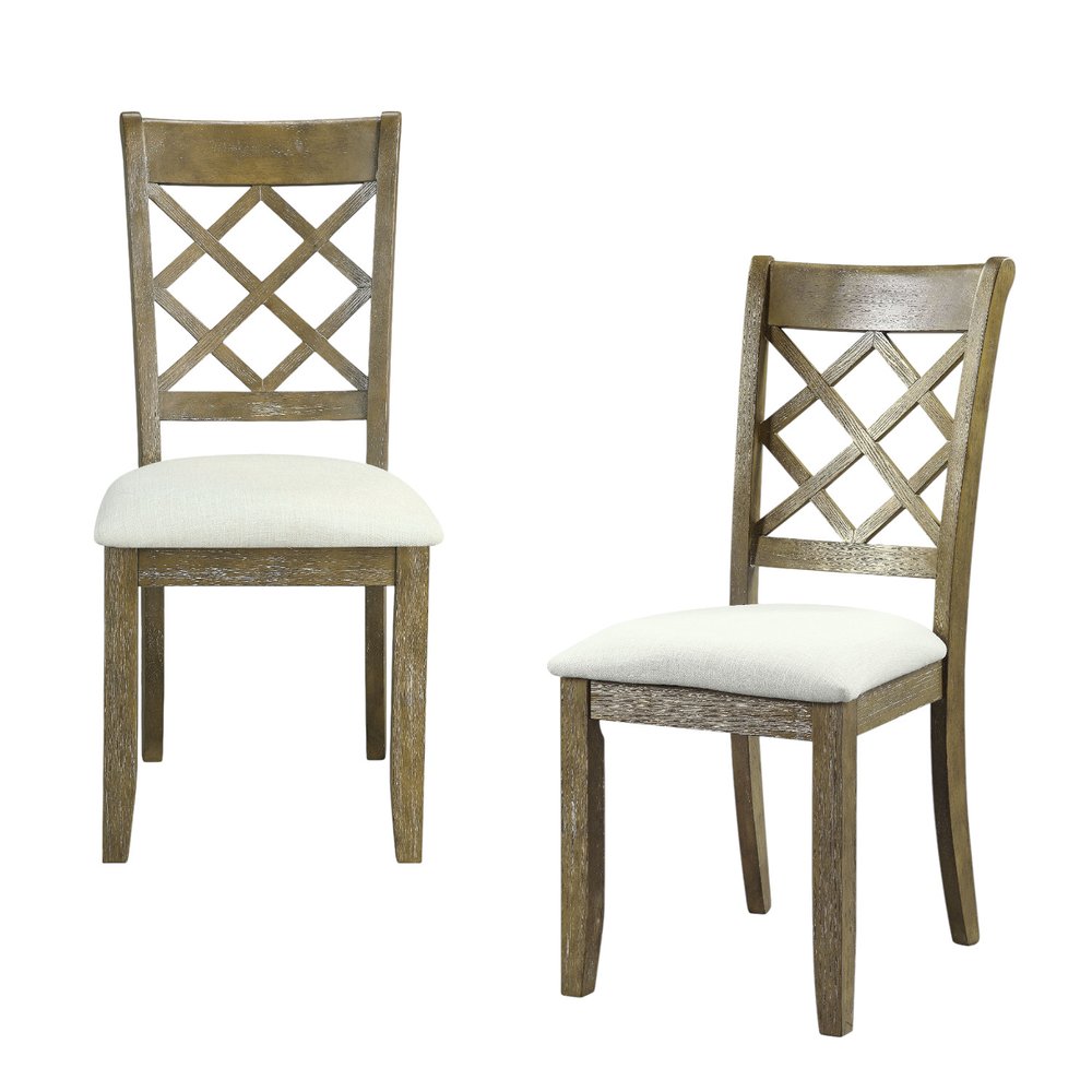The Sudbury Linen Cross Back Dining Chairs (Set of Two)