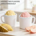 Home Ice Cream Maker Machine with 2 Ice Cream Bowls, 0.9 Quarts | Easy to Operate and Clean, Ideal for Homemade Ice Cream & Frozen Yogurt，Includes Recipes，15-25 Minutes