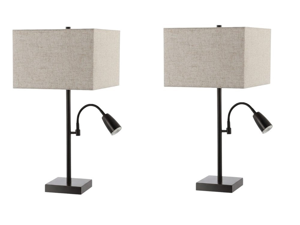The Bramble Antiqued Bronze Swing Arm Table Lamps (Set of Two)