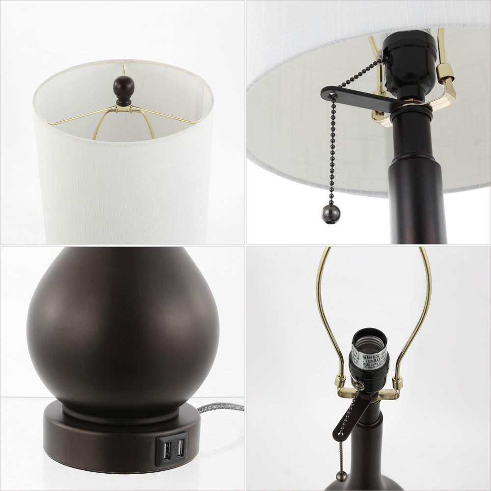 The Dune Antiqued Bronze Table Lamps (Set of Two)