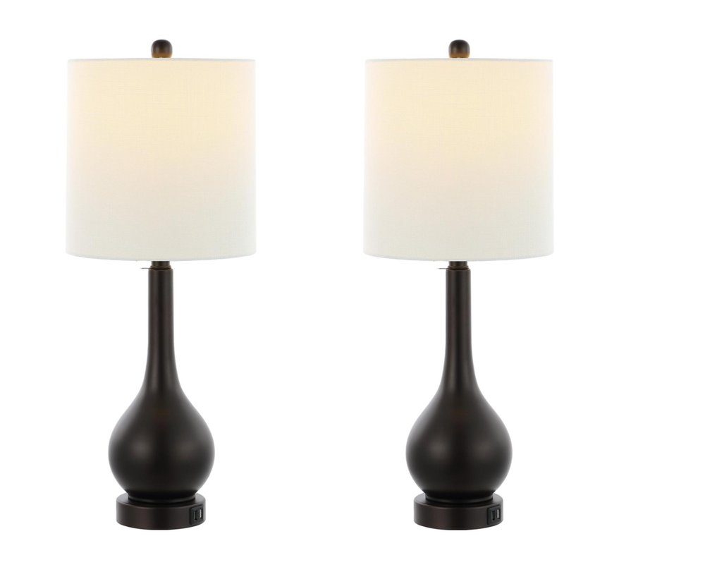 The Dune Antiqued Bronze Table Lamps (Set of Two)