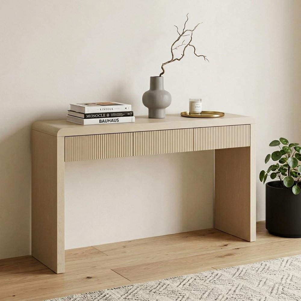 The Dorset Acacia Pedestal Console Table