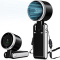 Portable Fan, Mini Fan, Handheld Turbo Fan, Portable Rechargeable Fan, 5-Speed, LED Display, Foldable Design (Black)