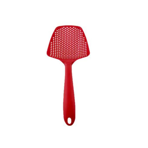 Kitchen Scoop Strainer – Drain & Serve in One - Red