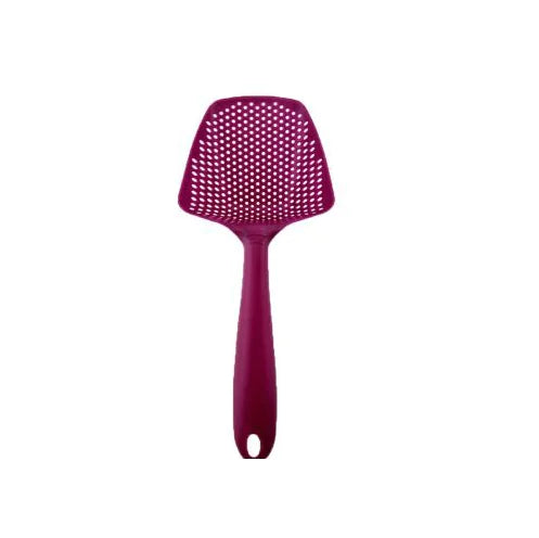 Kitchen Scoop Strainer – Drain & Serve in One - Rose Red