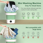 Portable Washing Machine, 12L Upgraded Mini Washing Machine with Spin Basket, Foldable Washer Cleaning for Underwear, Baby Clothes Socks and Small Items, Small Washer for Apartments, Dorm,Rv (Green)