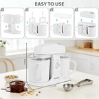 Home Ice Cream Maker Machine with 2 Ice Cream Bowls, 0.9 Quarts | Easy to Operate and Clean, Ideal for Homemade Ice Cream & Frozen Yogurt，Includes Recipes，15-25 Minutes