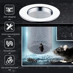 Roomlift drain strainer anti-clogging and pest prevention