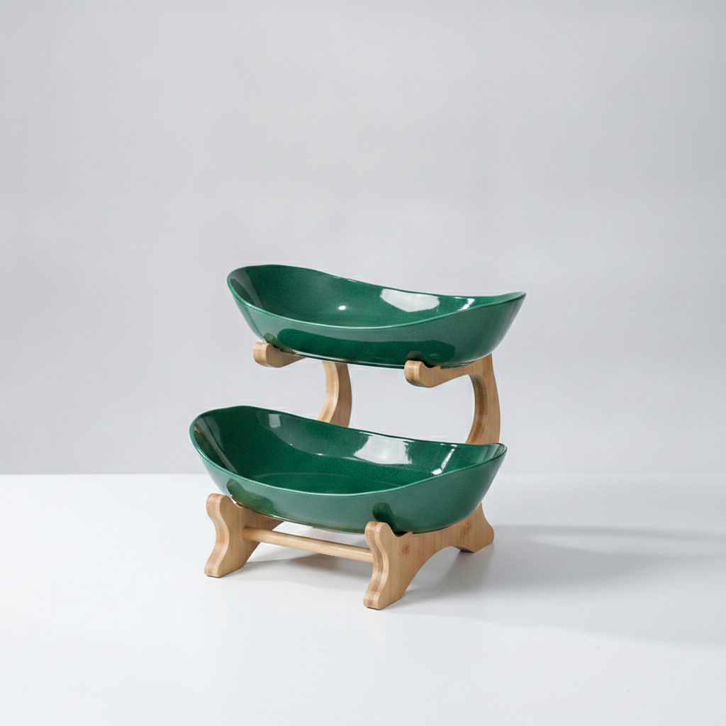 Roomlift Fruit Serving Stand Green 2-tier