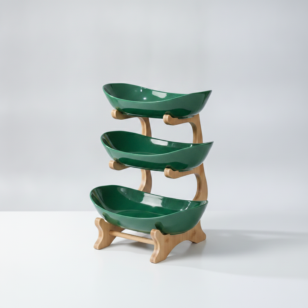 Roomlift Fruit Serving Stand Green 3-tier