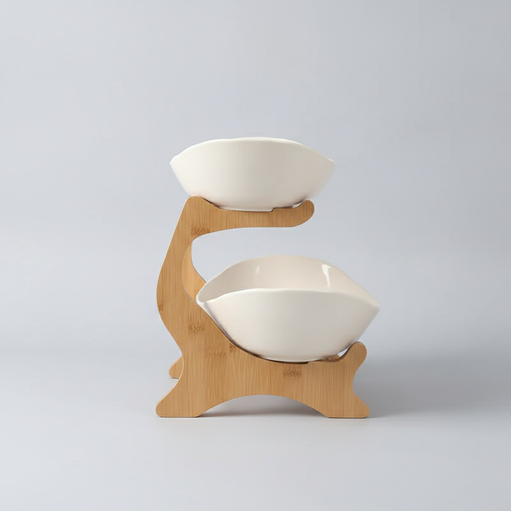 Roomlift fruit stand side view bamboo frame