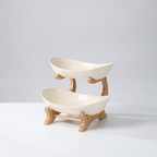 Roomlift two-tier bamboo fruit serving stand