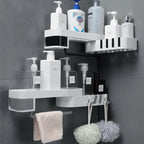 Roomlift corner shower caddy with bathroom essentials