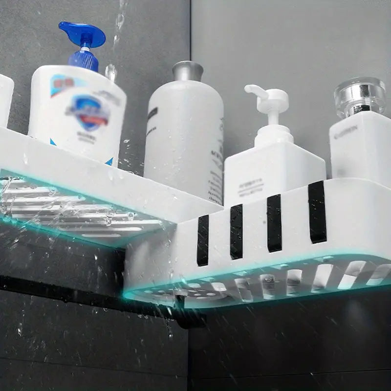 Roomlift waterproof shower caddy in use
