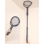 Electric Fly Swatter with Extendable Handle & Rotating Head, 3000V Rechargeable Bug Zapper Racket, 1200Mah Long Lasting, Reach Every Corner, Indoor Outdoor Mosquito Swatter