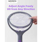 Electric Fly Swatter with Extendable Handle & Rotating Head, 3000V Rechargeable Bug Zapper Racket, 1200Mah Long Lasting, Reach Every Corner, Indoor Outdoor Mosquito Swatter