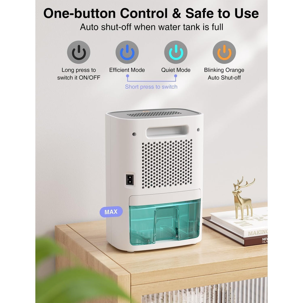 Small Dehumidifier for Home, 30Oz Mini Quiet Dehumidifier for Bathroom Bedroom, Portable Compact Air Dehumidifier for Closet, RV, Camper
