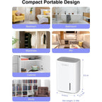 Small Dehumidifier for Home, 30Oz Mini Quiet Dehumidifier for Bathroom Bedroom, Portable Compact Air Dehumidifier for Closet, RV, Camper