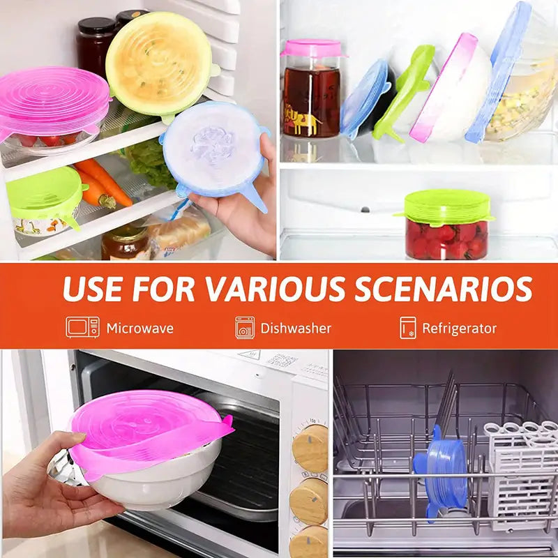 Roomlift stretch lids for microwave, dishwasher and fridge