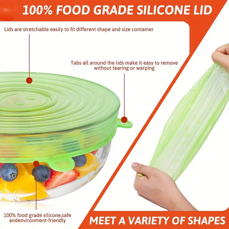 Roomlift food-grade silicone stretch lids stretch to fit