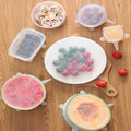 Roomlift silicone stretch lids covering bowls of food