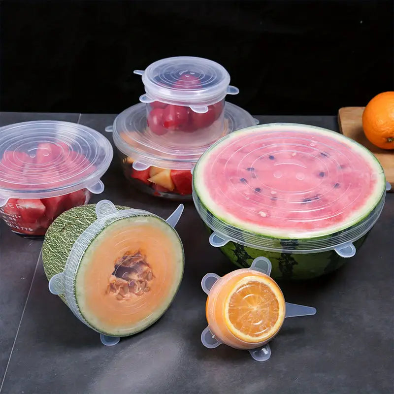 Roomlift stretch lids on bowls of fruit