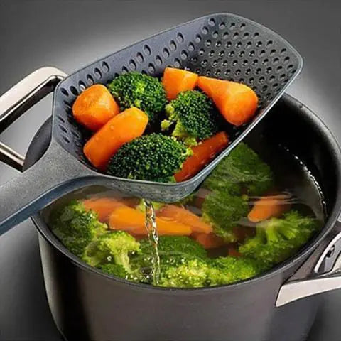 Roomlift kitchen scoop strainer draining vegetables